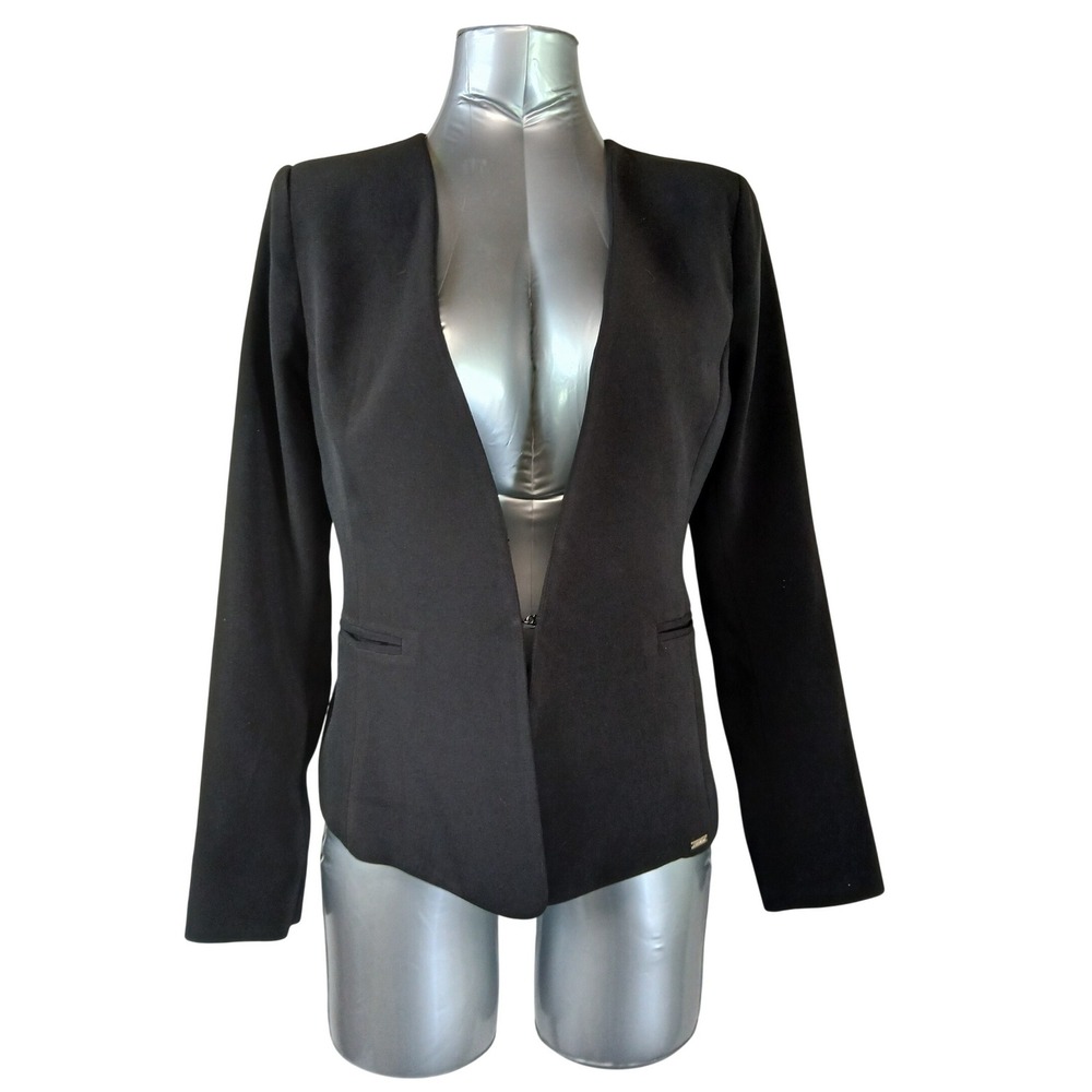 Line & Dot Black Line & Dot Maya Open Back Blazer Tie Back Jacket Small LJ9287B